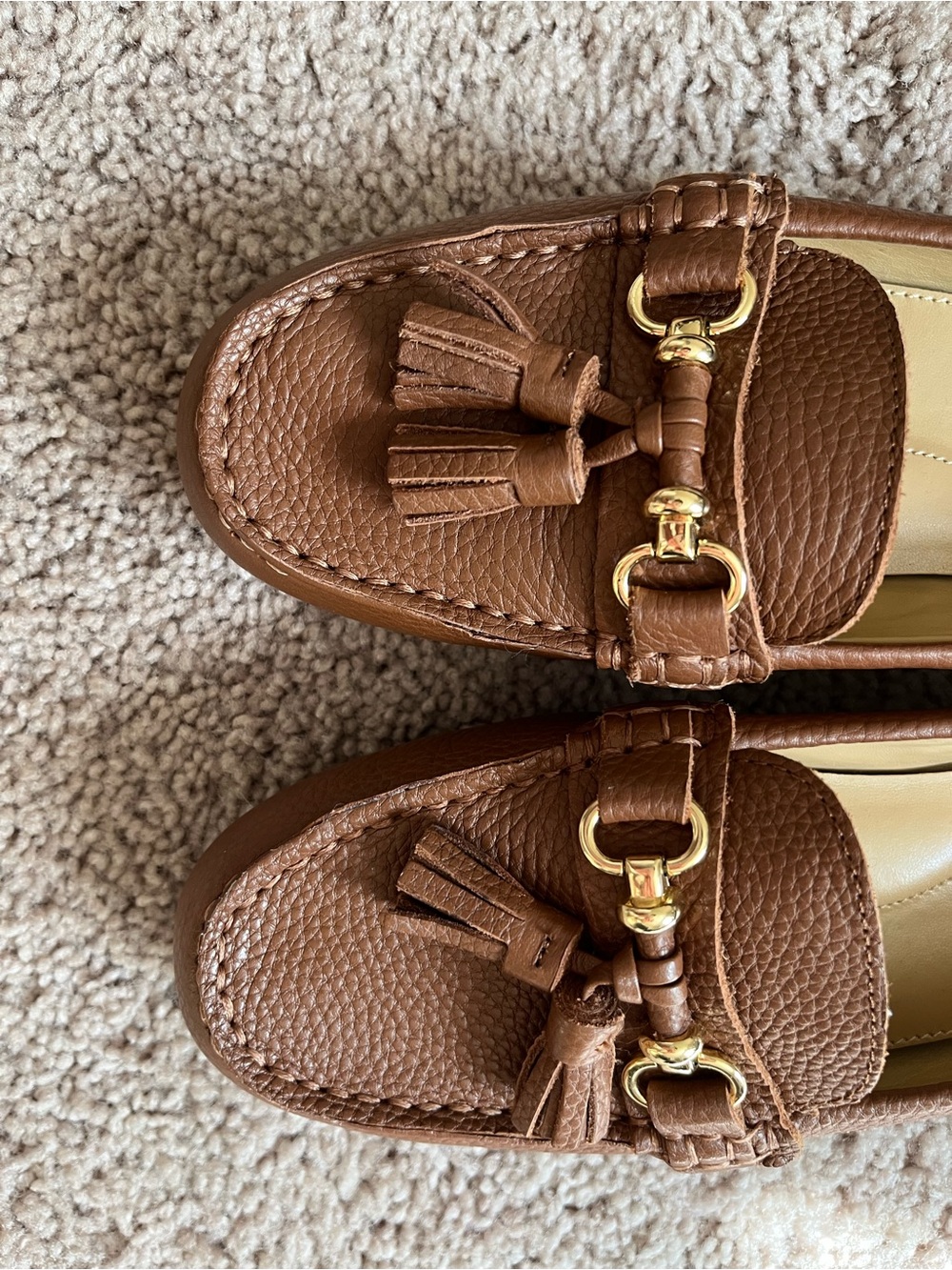 NWOT Talbots Brown Leather Tassel Loafers 6.5 - Picture 2 of 7